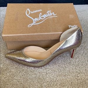 Brand NewChristian Louboutin Metallic Silver Pumps
